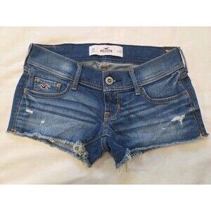 NWT Hollister Bettys Ultra Low-Rise Denim Shortie Shorts - 00/23W - Y2K Vintage